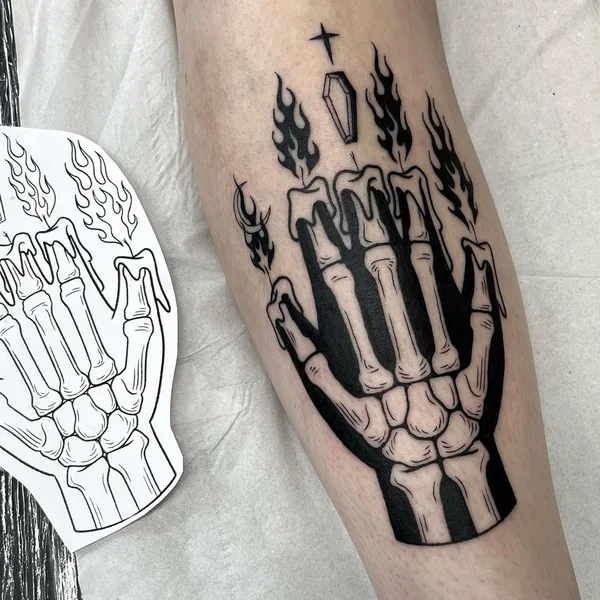 Graphic tattoo by Iain Sellar in Bristol