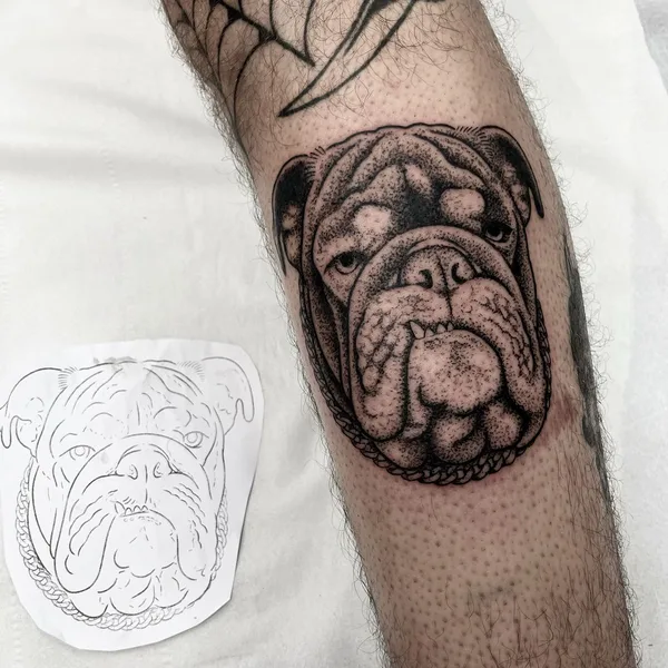 Graphic tattoo by Iain Sellar in Bristol