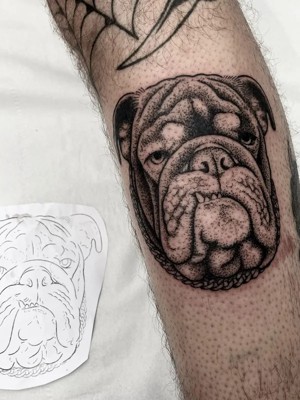Graphic tattoo by Iain Sellar in Bristol