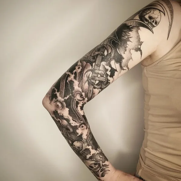 Graphic tattoo by Łukasz Sokołowski in Katowice