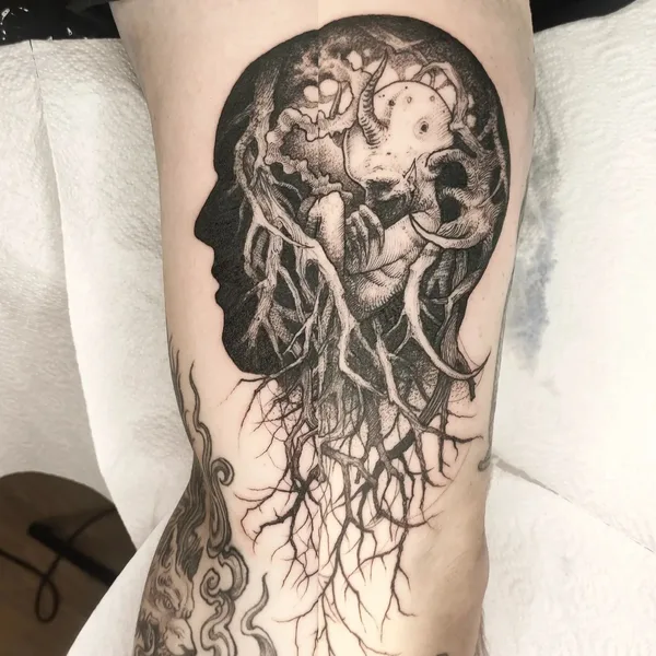 Graphic tattoo by Łukasz Sokołowski in Katowice