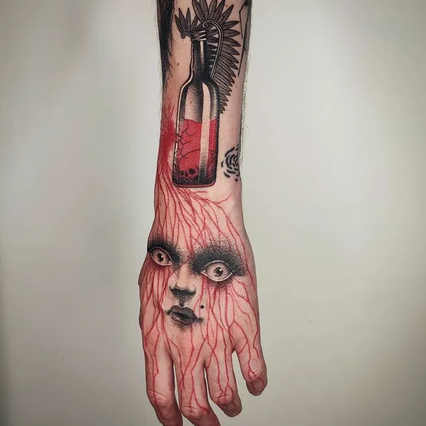 Graphic tattoo by Łukasz Sokołowski in Katowice