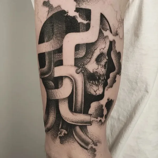 Graphic tattoo by Łukasz Sokołowski in Katowice