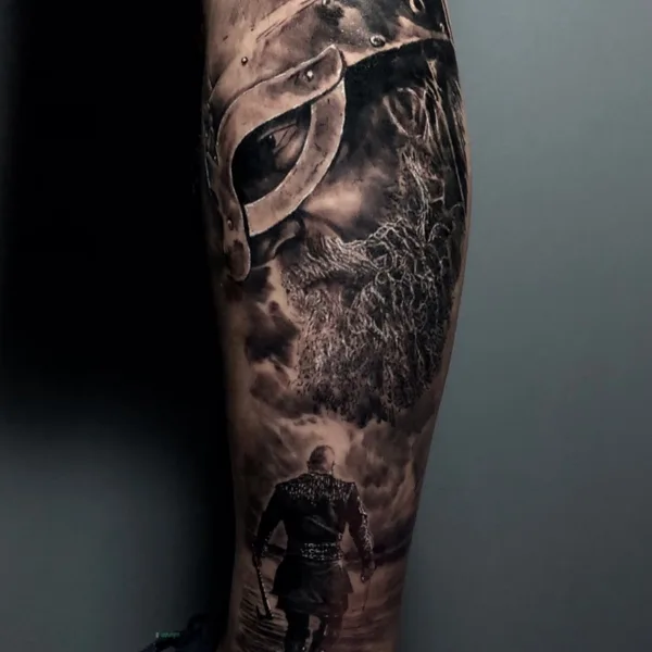 Trash Polka tattoo by Dmitri Sadchikov in Moscow