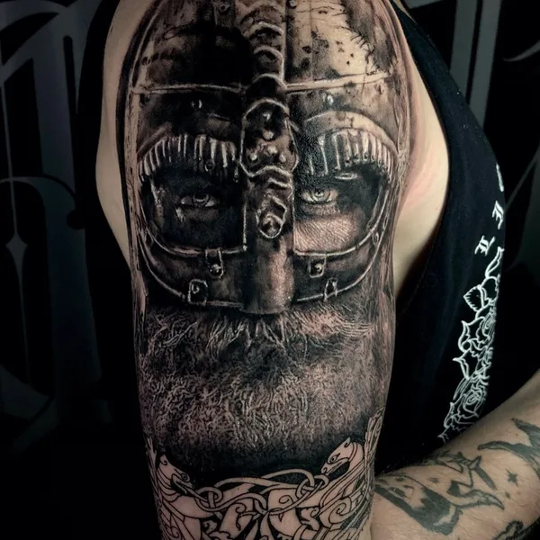 Trash Polka tattoo by Dmitri Sadchikov in Moscow