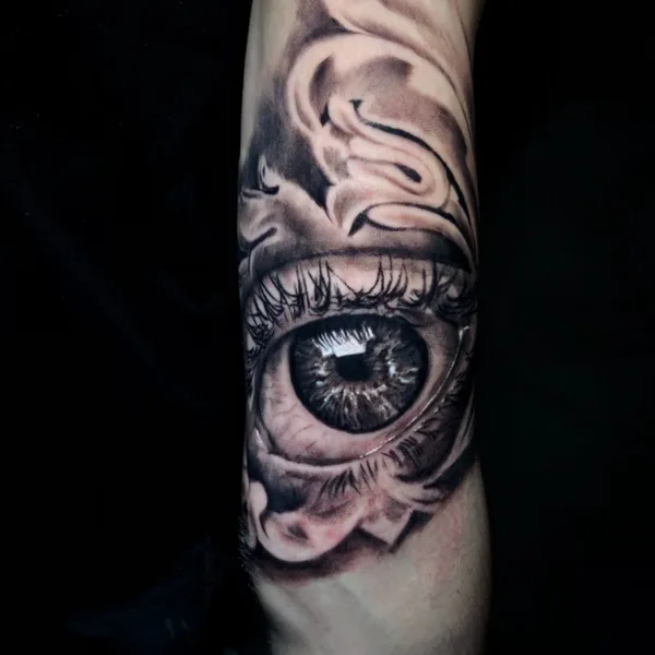 Trash Polka tattoo by Dmitri Sadchikov in Moscow