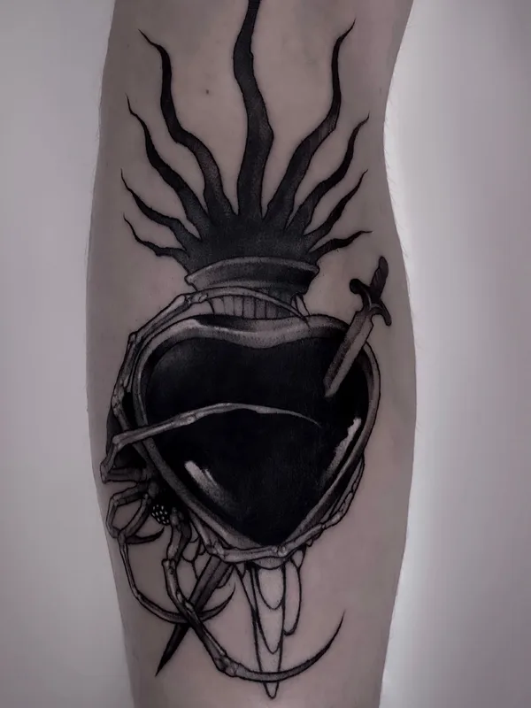 black blackwork 타투 부위 calf #74320 | 타투이스트 METH FAWN