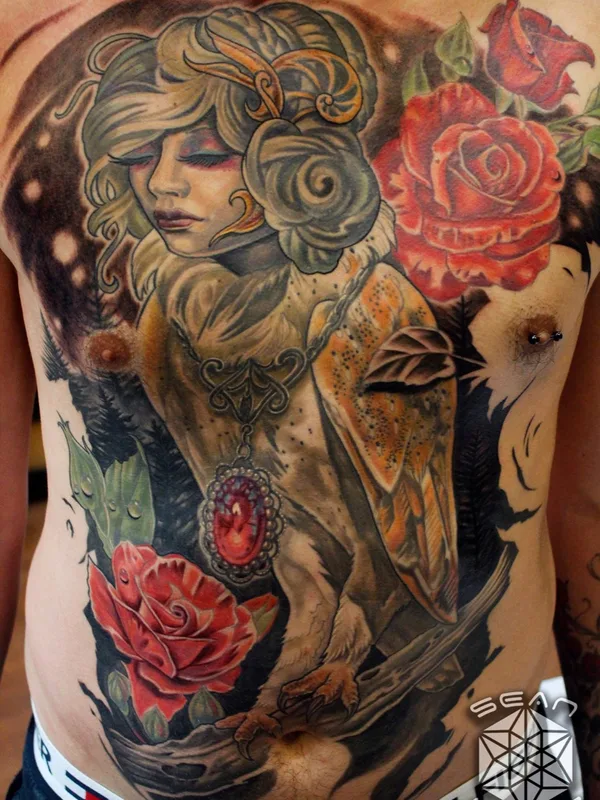 male color realism татуировка на chest #74330 | Тату мастер Sean Ambrose