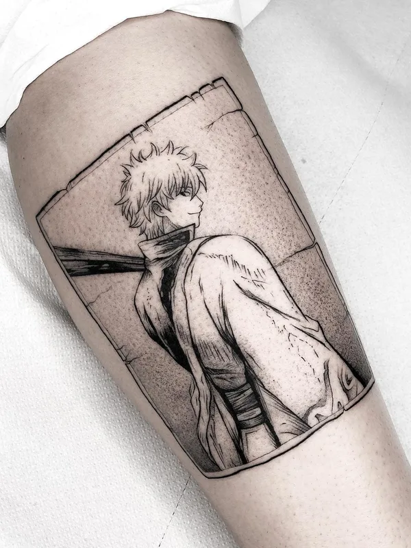 black and grey anime татуировка на forearm #44214 | Тату мастер Marisol