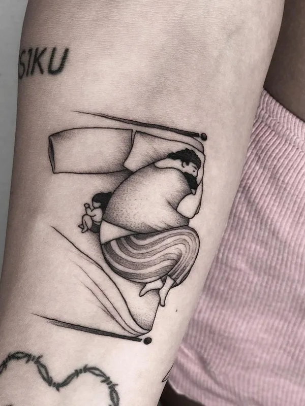 black and grey illustrative татуировка на forearm #44207 | Тату мастер Marisol