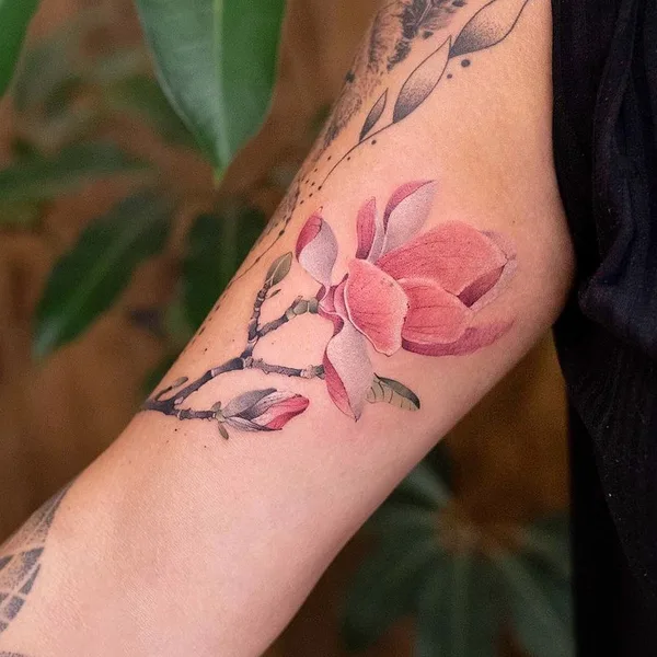 Watercolor tattoo by Qiqi in Beijing