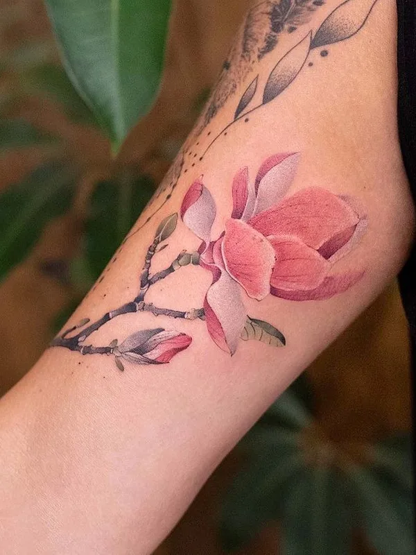 color botanic 纹身 在 forearm #44222 | 纹身师 Qiqi
