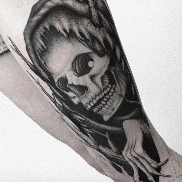 Хоррор tattoo by Женя Wiz in Санкт-Петербург