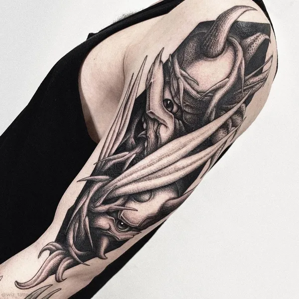 Хоррор tattoo by Женя Wiz in Санкт-Петербург