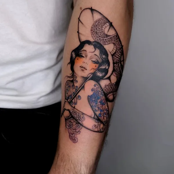 Old School tattoo by Rohatattoo in Busan