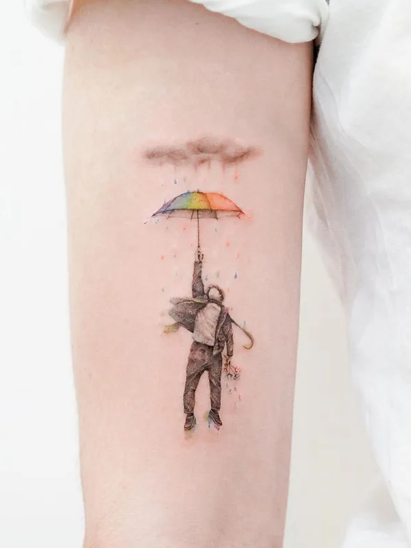 color watercolor tattoo auf forearm #44326 | Tätowierer Mini Lau