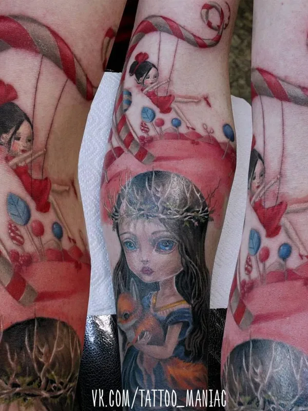 female color illustrative татуировка на forearm #27821 | Тату мастер Марта Грин