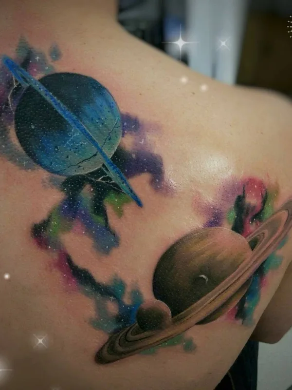 color watercolor татуировка на shoulder blade #27820 | Тату мастер Марта Грин