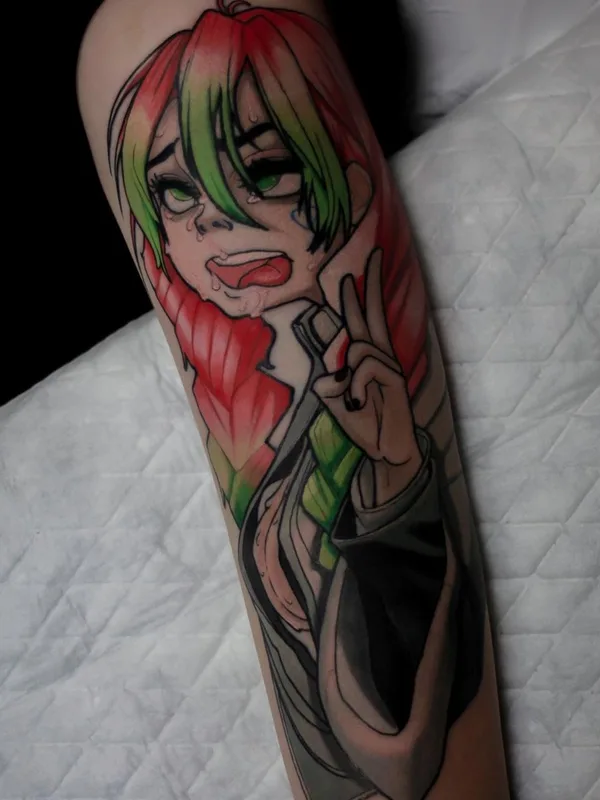 female color anime татуировка на forearm #50114 | Тату мастер Никита Новиков