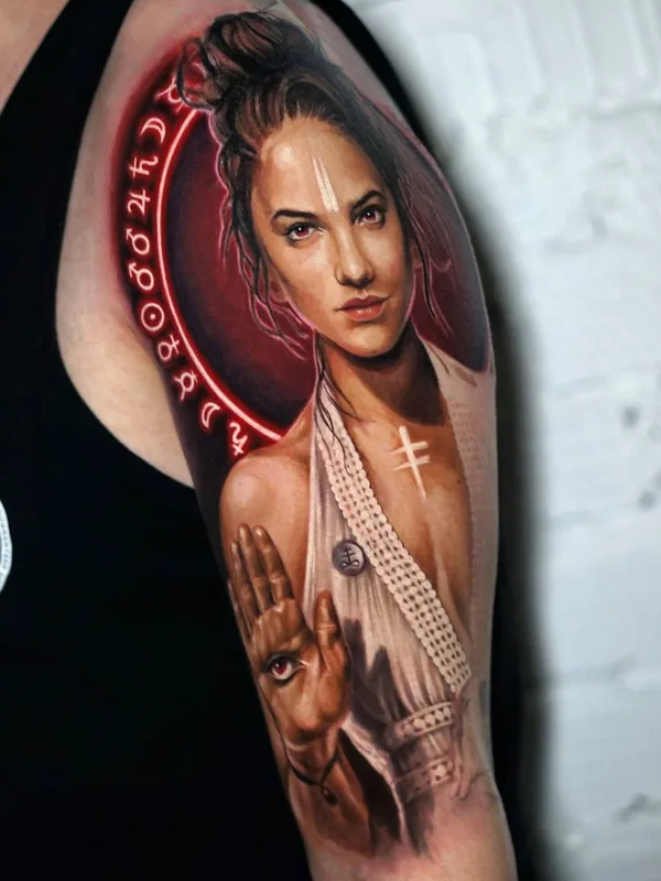 female color realism 타투 부위 full sleeve #50122 | 타투이스트 Виктория Степанова