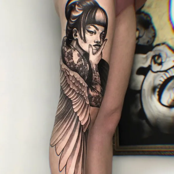 neotraditional tattoo by Анастасия Паутова in Новосибирск