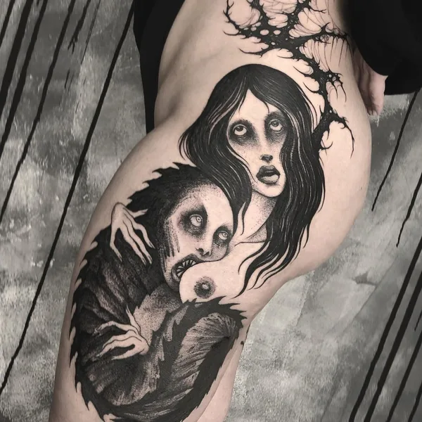 Хоррор tattoo by Maldenti in Berlin