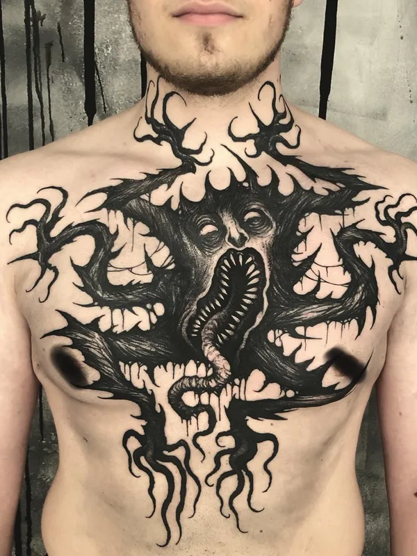 male black dark татуировка на chest #50174 | Тату мастер Maldenti