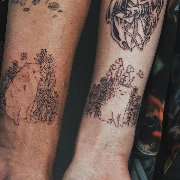 Fine Line tattoo by Валерия in Казань