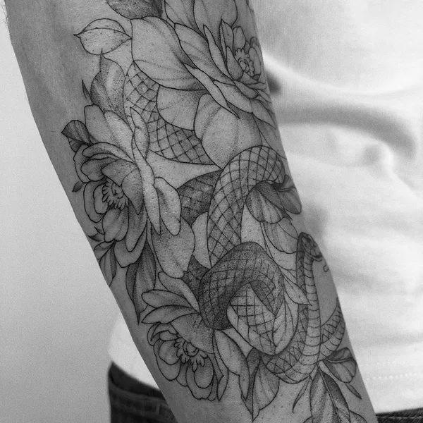 Fine Line tattoo by Валерия in Казань