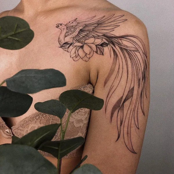 Fine Line tattoo by Валерия in Казань