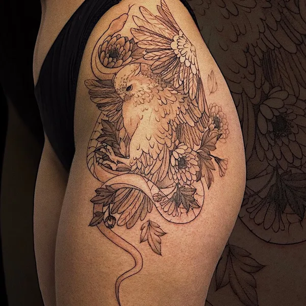 Fine Line tattoo by Валерия in Казань