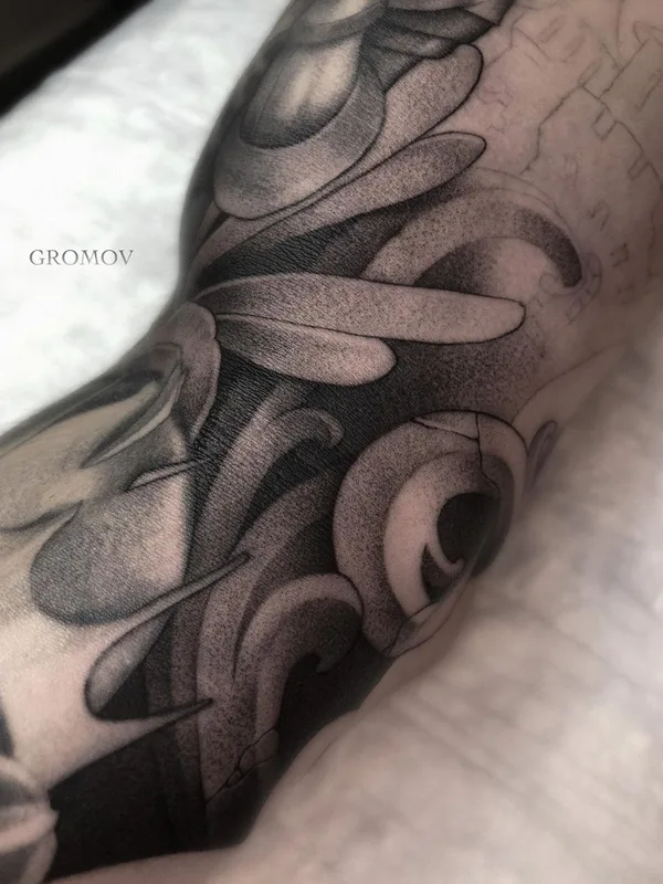 black and grey blackwork татуировка на forearm #50238 | Тату мастер Владислав Громов