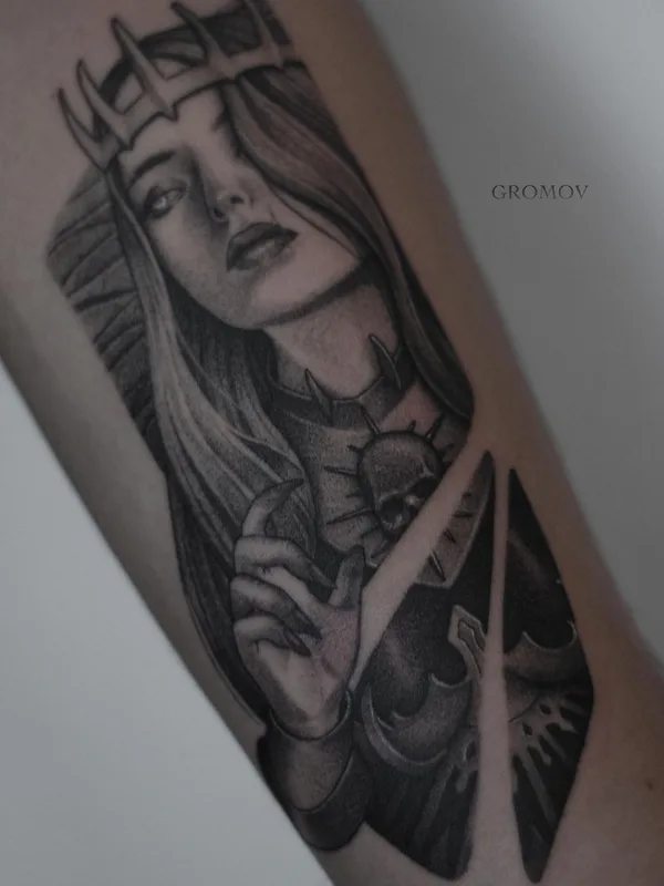 female black and grey black and grey татуировка на forearm #50236 | Тату мастер Владислав Громов