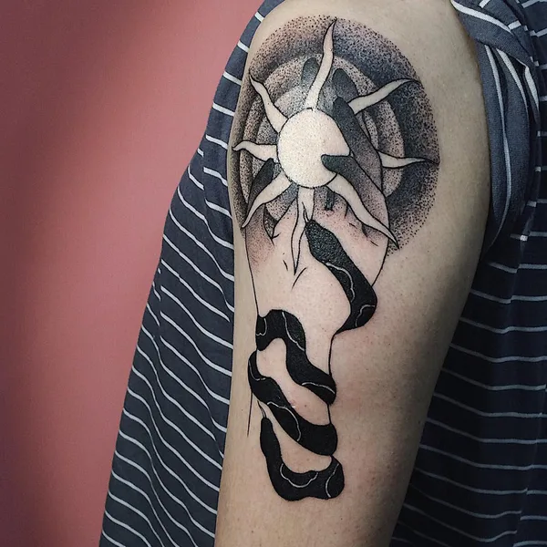 Graphic tattoo by Юля Белова in Казань