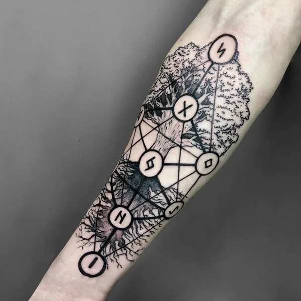 Graphic tattoo by Юля Белова in Казань