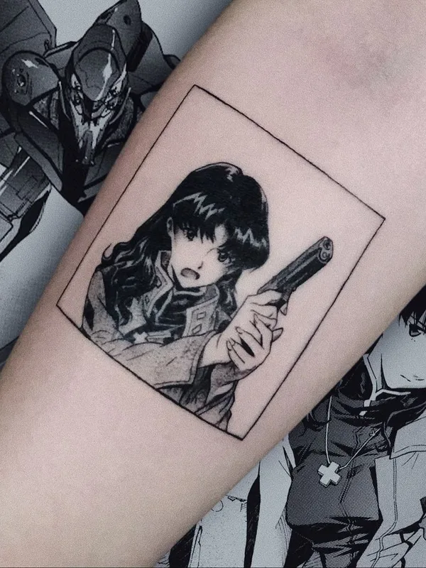 black and grey anime tatouage sur forearm #50314 | Artiste tatoueur Роман