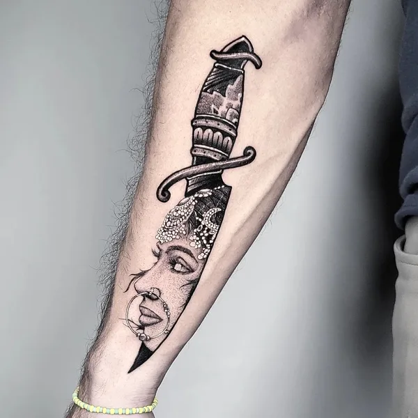 Graphic tattoo by Boris Bianchi in Miami
