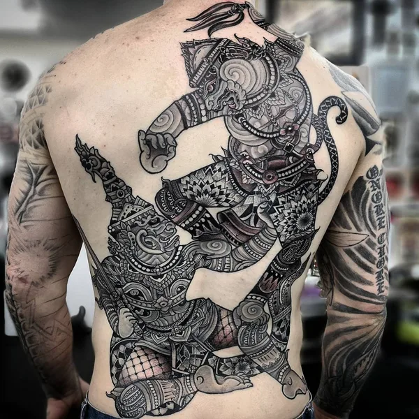 Graphic tattoo by Boris Bianchi in Miami