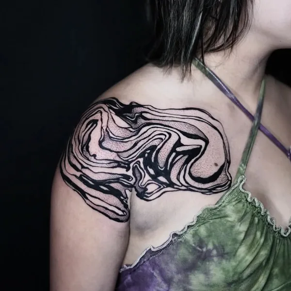 Graphic tattoo by Boris Bianchi in Miami