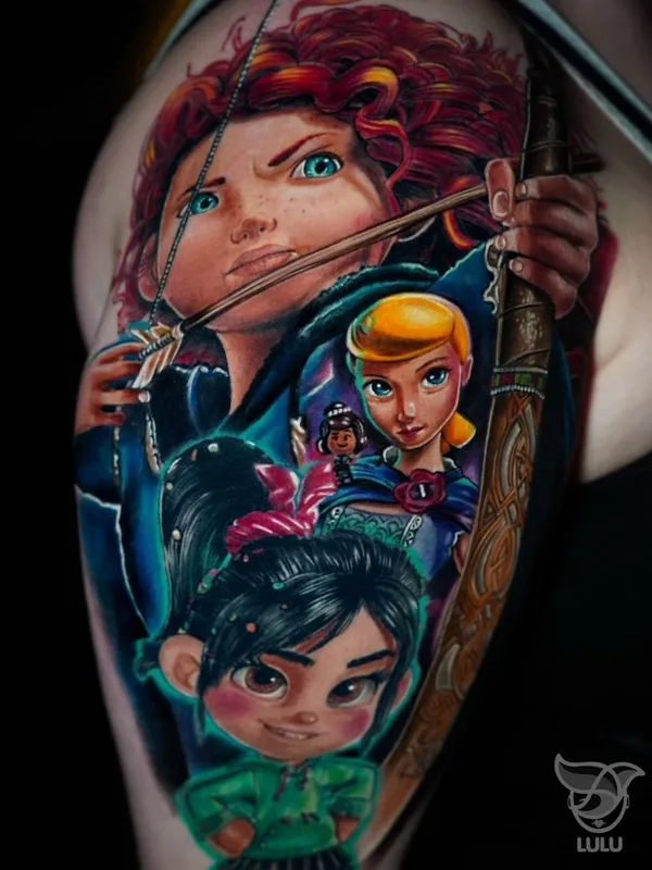 color illustrative татуировка на upper arm #63949 | Тату мастер @lulutattooart
