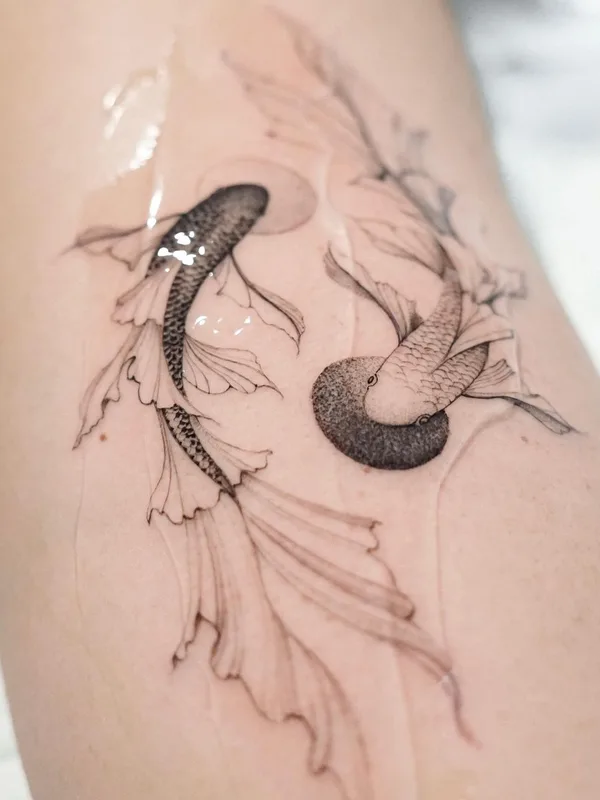 black and grey fineline 타투 부위 forearm #63958 | 타투이스트 Karry Ka-Ying Poon