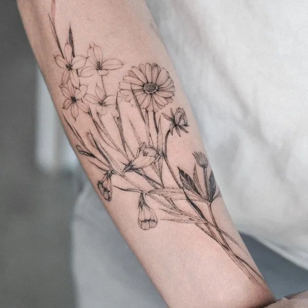 Fine Line tattoo by Karry Ka-Ying Poon in Miami