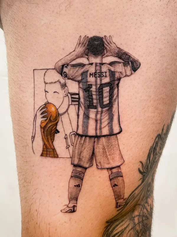 black and grey sketch Tatuagem em thigh #63977 | Tatuador Suroshinn