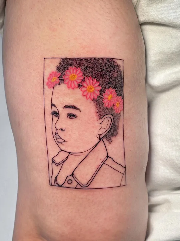 color fineline Tatuagem em thigh #63973 | Tatuador Suroshinn