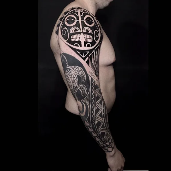 Polynesian tattoo by @javieracero in Miami
