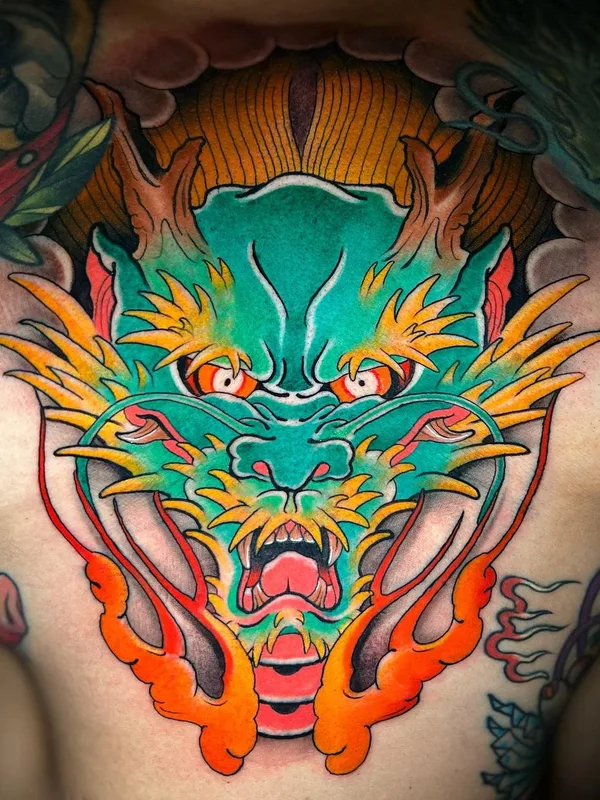color japanese Tatuagem em chest #63991 | Tatuador Max Rodriguez