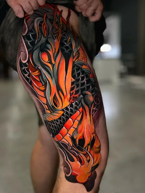 color japanese Tatuagem em thigh #63999 | Tatuador Max Rodriguez