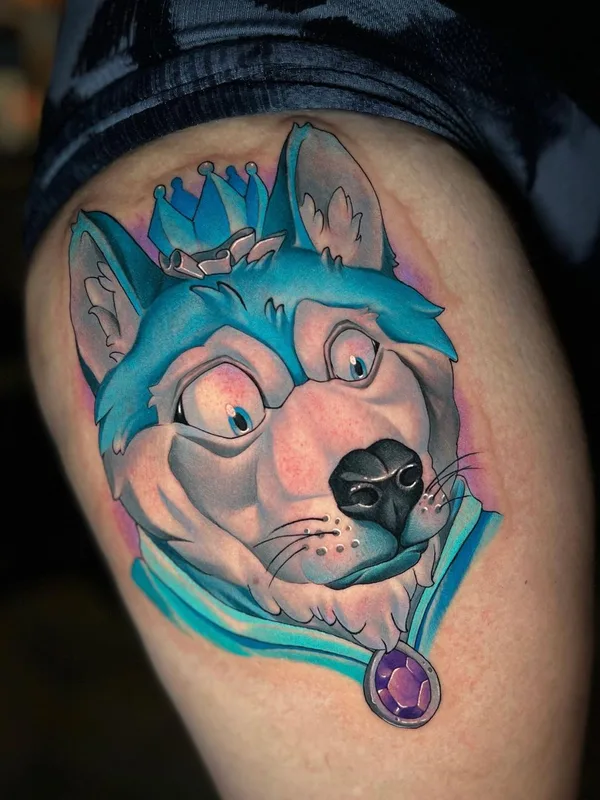 color cartoon Tatuagem em thigh #63996 | Tatuador Max Rodriguez