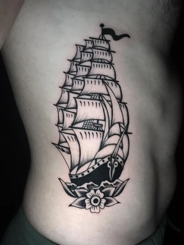 black and grey traditional 타투 부위 side #64006 | 타투이스트 Chris Tamborelli