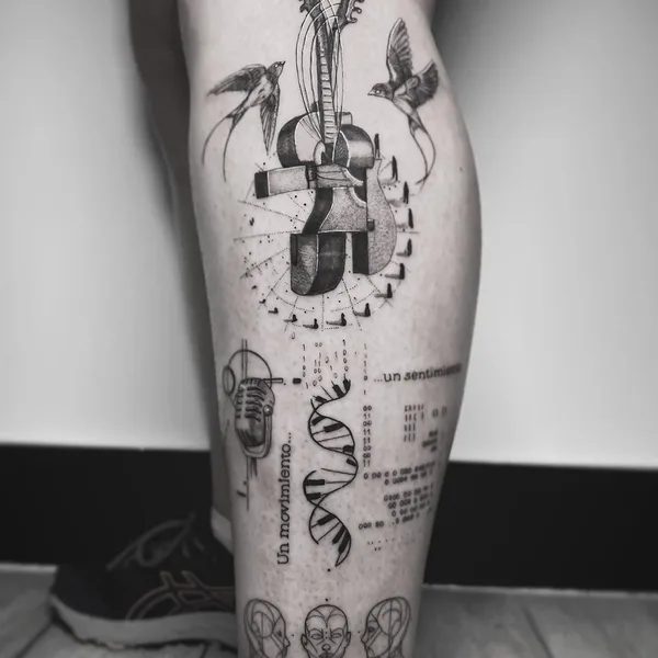 Geometric tattoo by KathePla in Miami